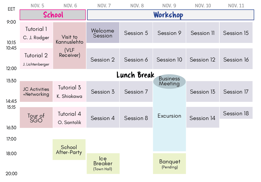 Schedule outline on Oct. 13